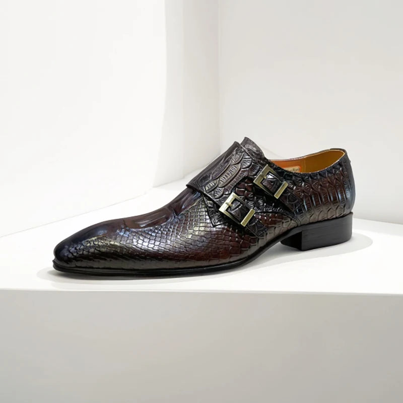 Formal Double Buckle Monk Shoes