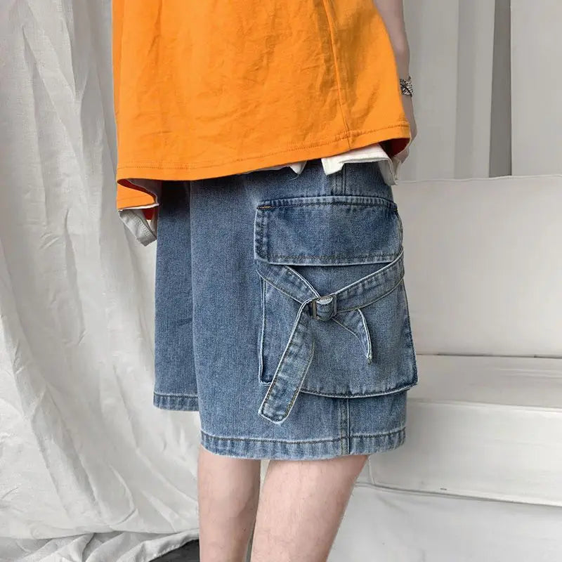 Men's Summer Cargo Denim Shorts