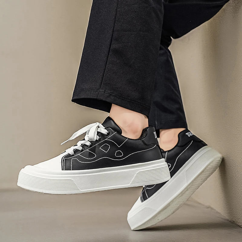 Solid Stitch Design Men's Sneakers