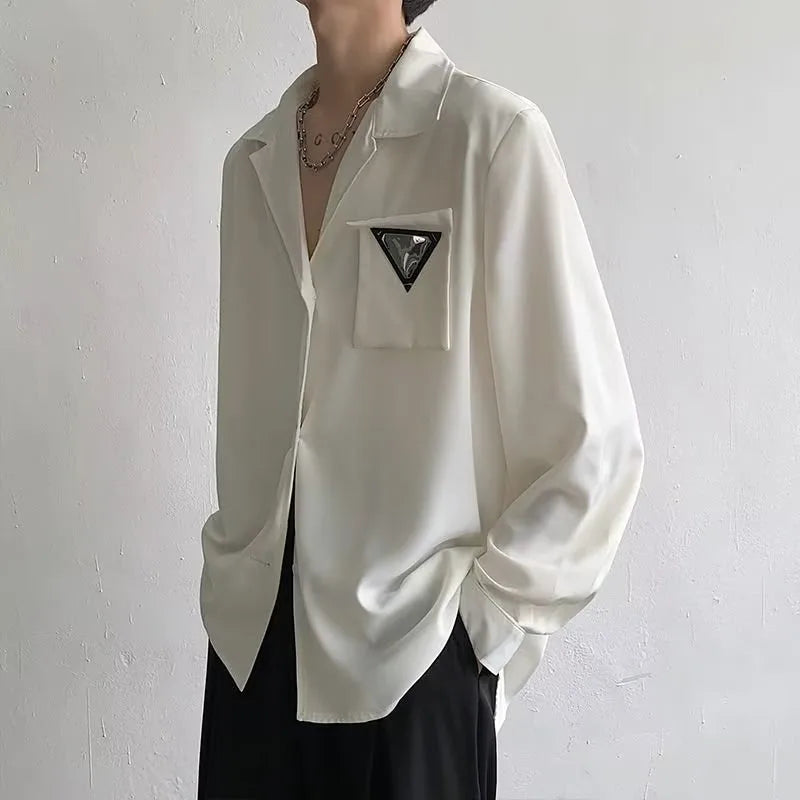 Cuban Collar Casual Oversized Shirt