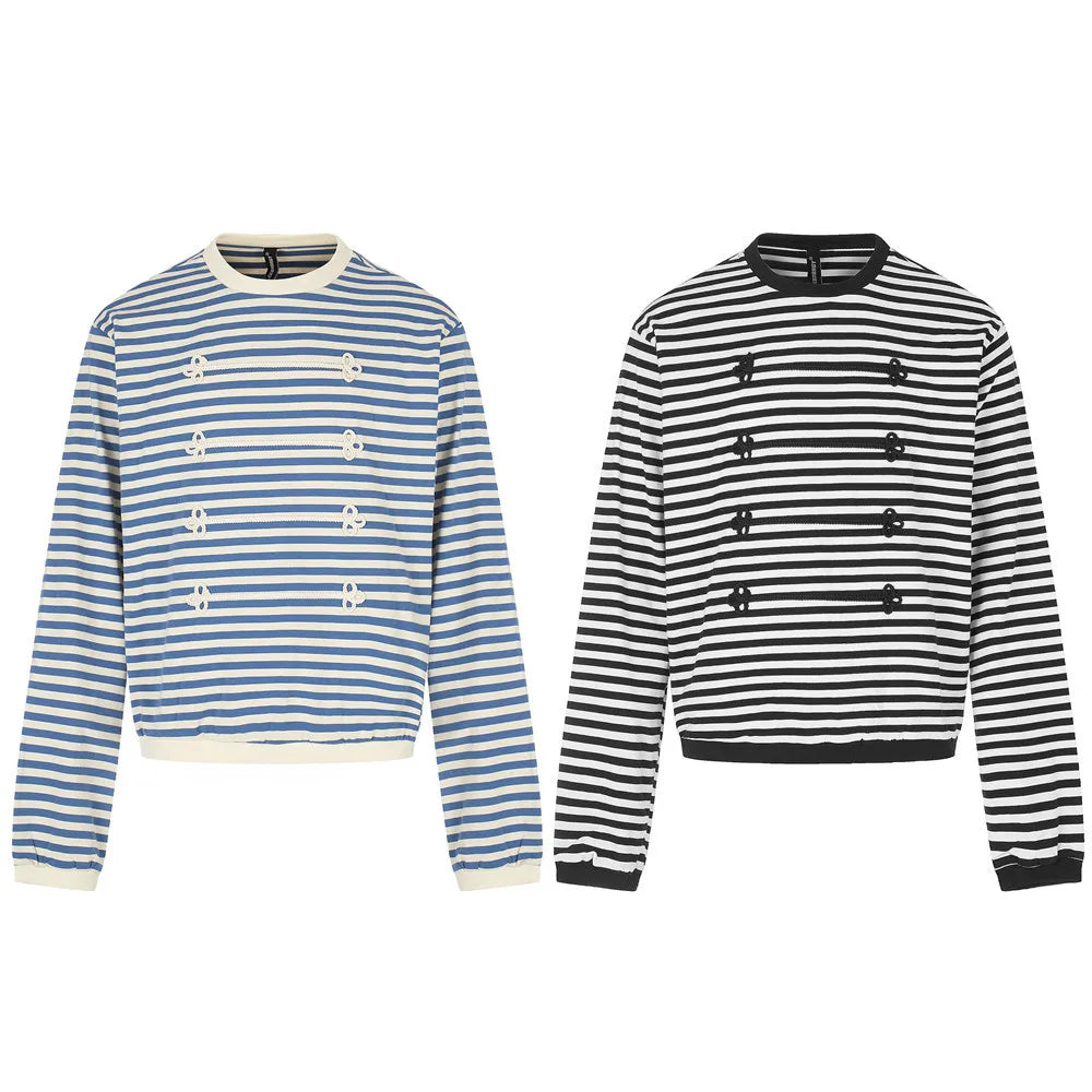Two-Tone Striped Long-Sleeve T-Shirt