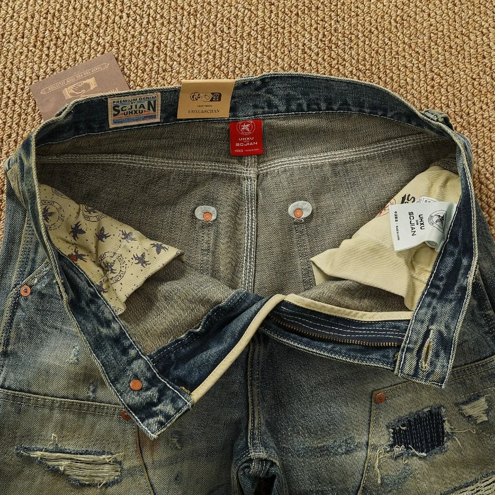 Heavy-Duty Workwear Tapered-Leg Jeans