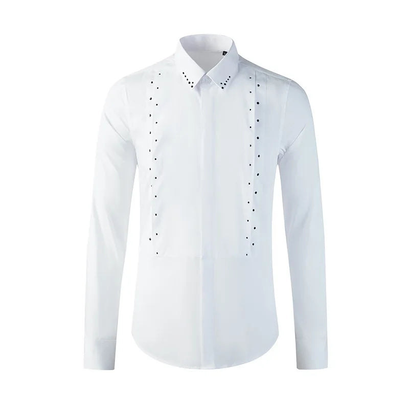 Rhinestone Decorated Long-Sleeve Shirt