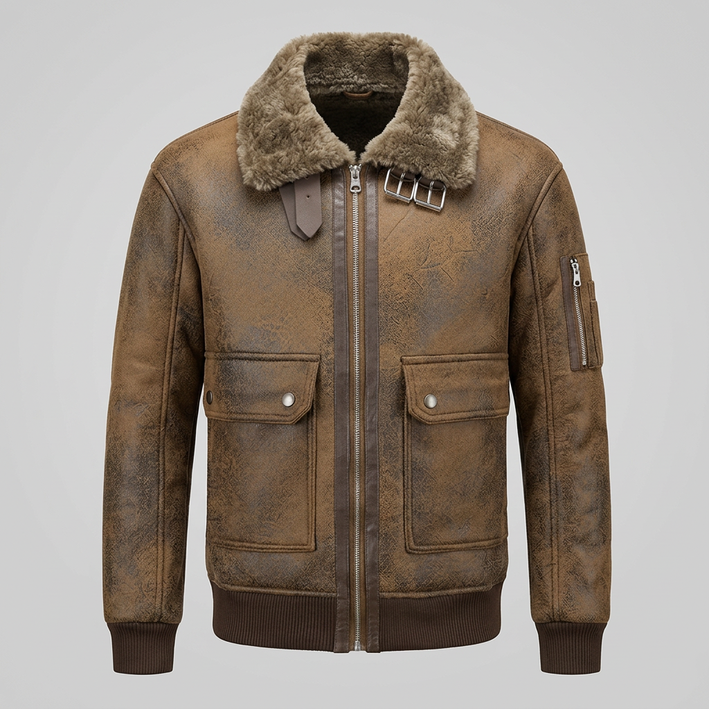 Winter Buckle Strap Arm Pocket Jacket