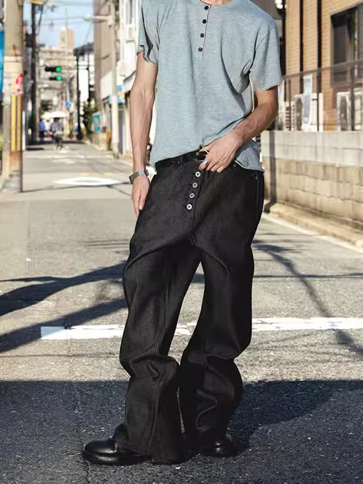 Black Low Waist Loose Jeans