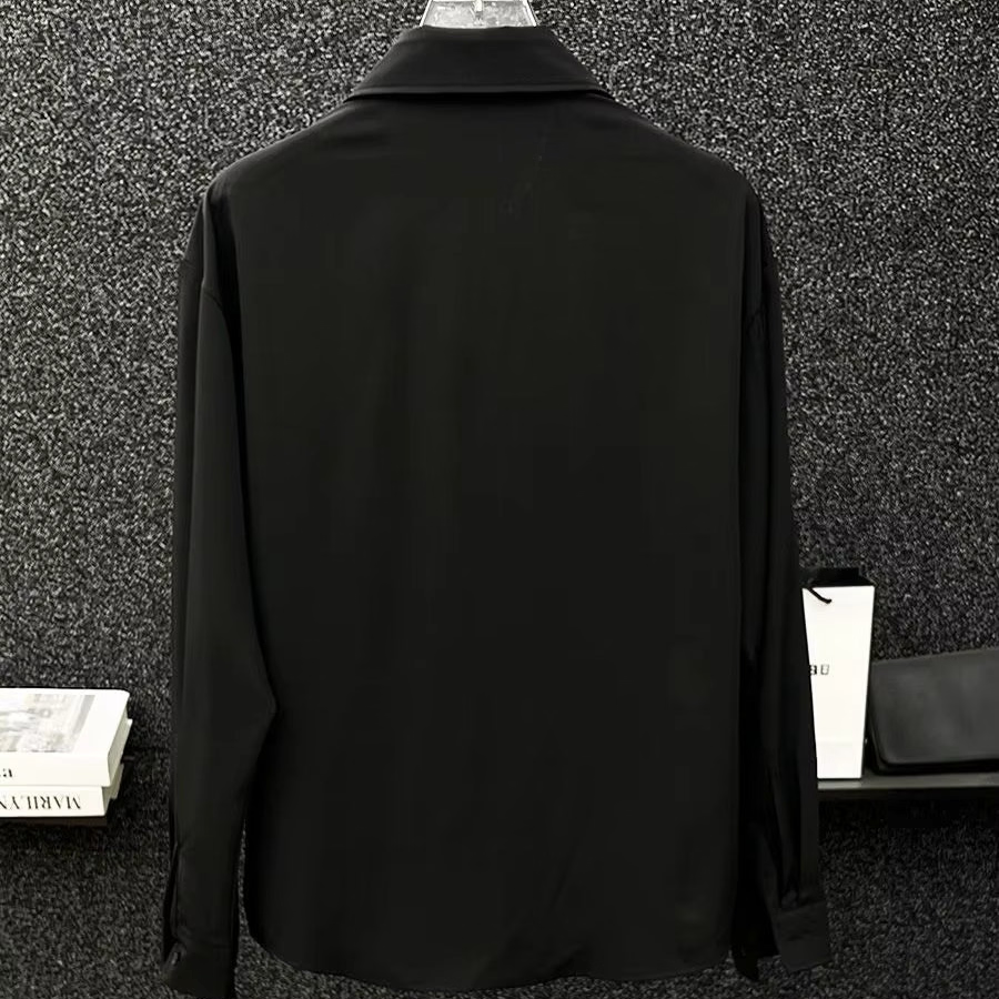 Loose Patchwork Sequin Chain Spliced Shirt