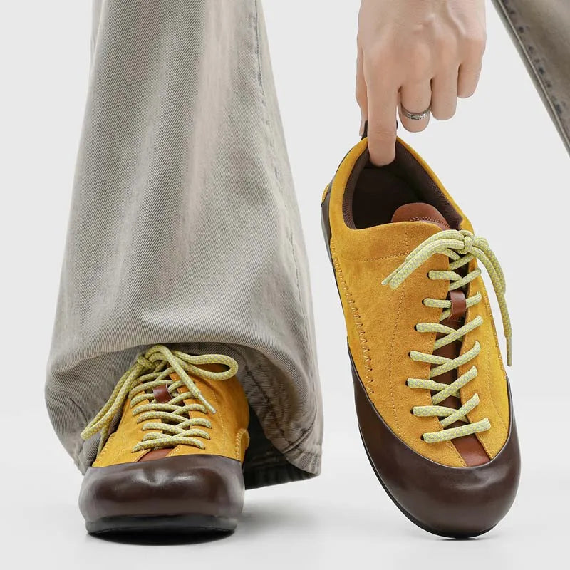 Faux Nubuck Solid Lace-Up Sneakers