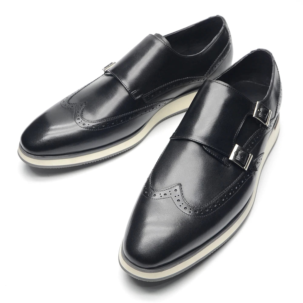 Double Buckle Monk Strap Shoes