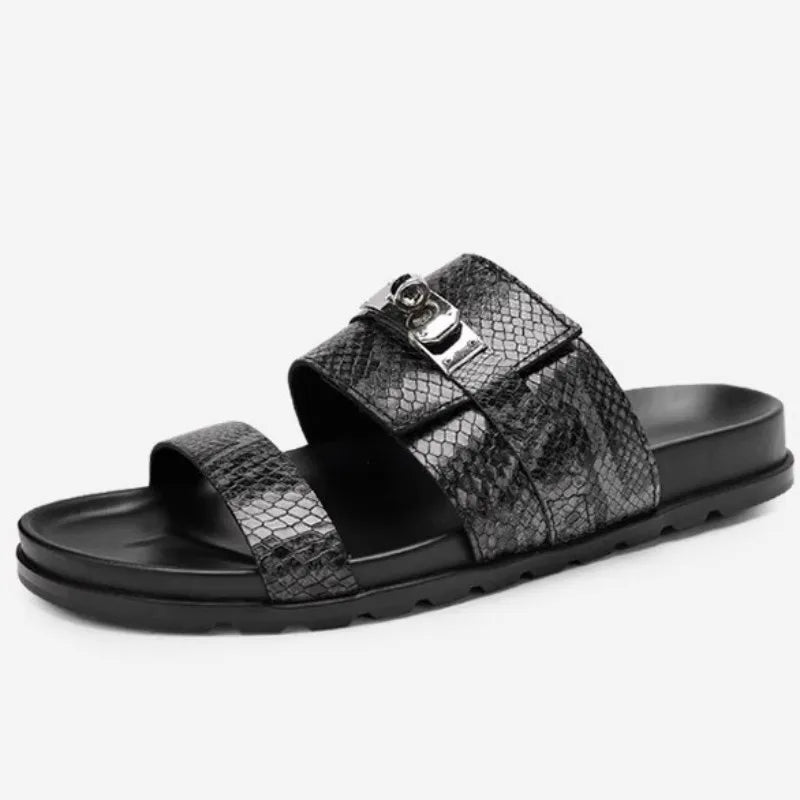 Snakeskin Genuine Leather Slippers