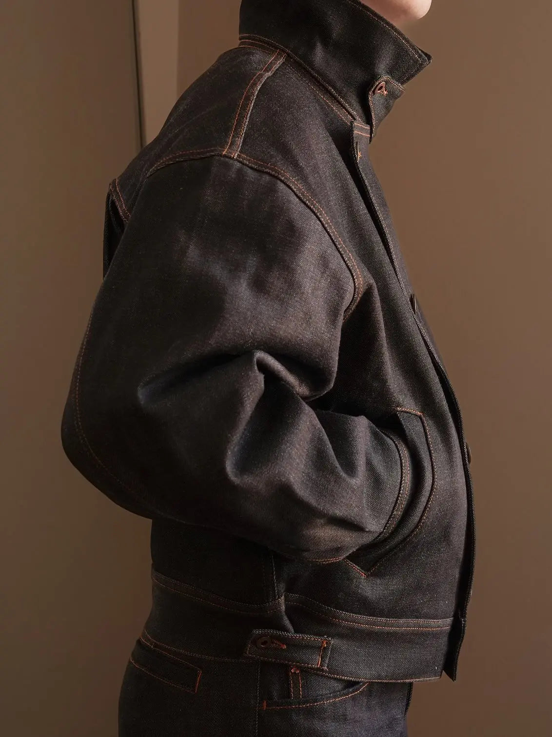 Irregular Button Design Denim Jacket