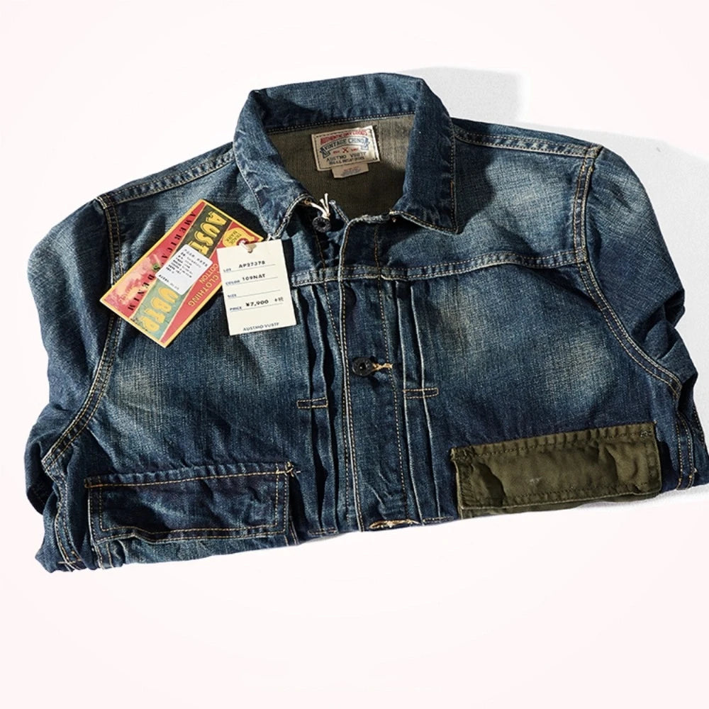 Retro Patchwork Pockets Denim Jacket