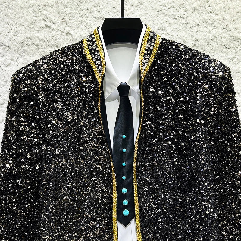 Rhinestone Embroidery Sequin Decoration Blazer