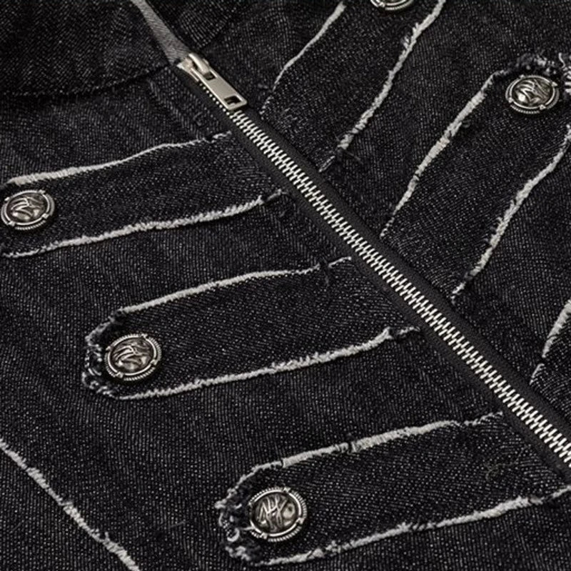 Decorative Button Detailing Denim Jacket