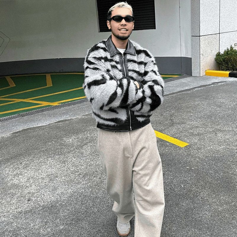 Tiger Pattern Fur Thick Jacket