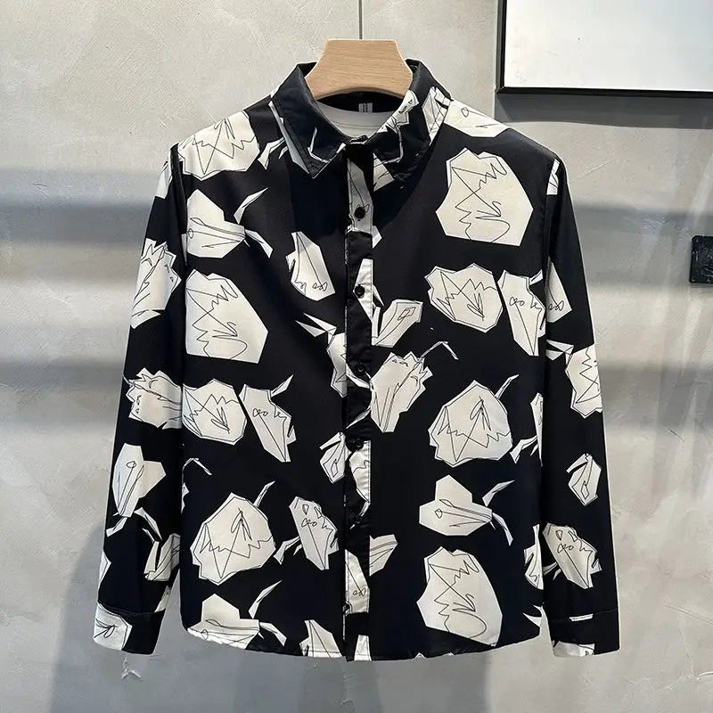 Black Fashion Geometric Printed Shirt