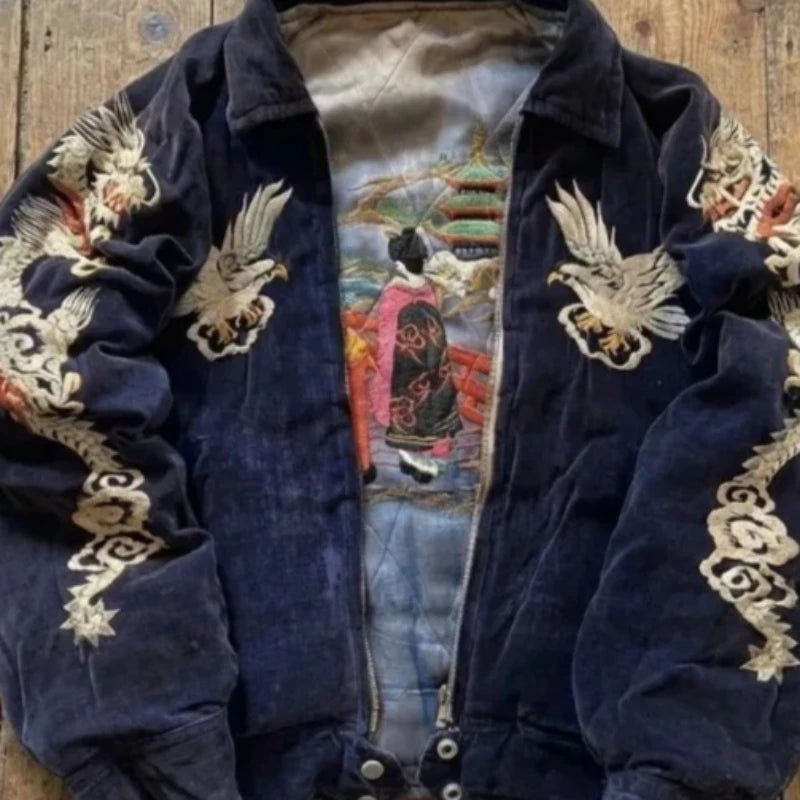 Japanese Dragon Eagle Embroidery Jacket