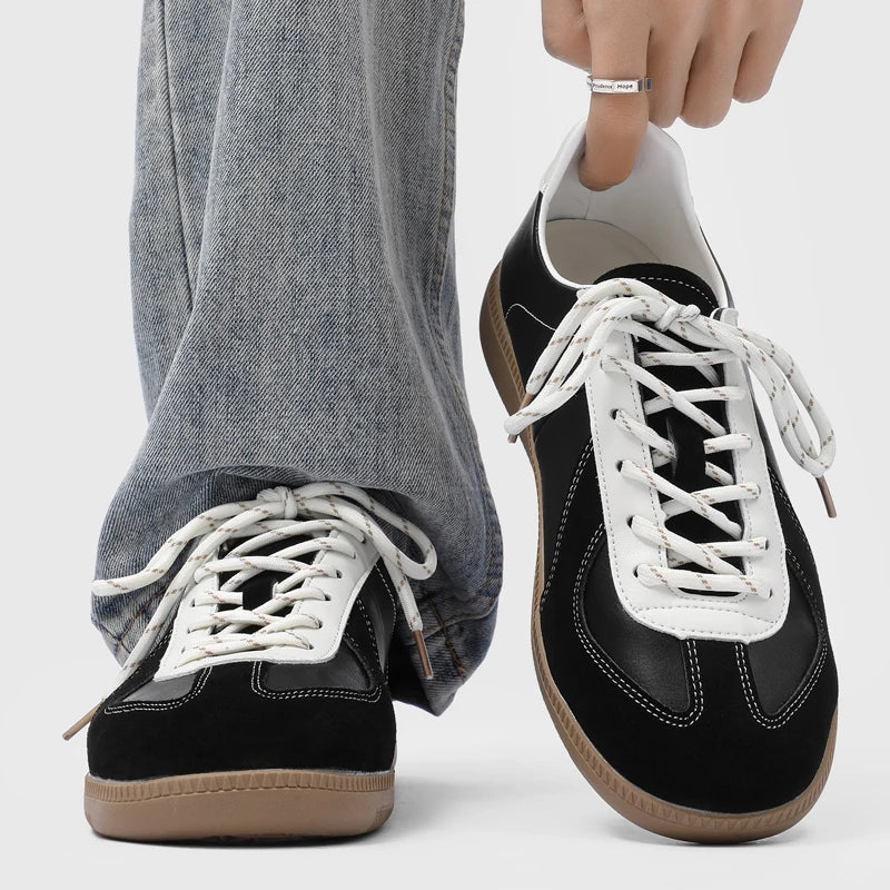 Clean Contrast Lace-Up Sneakers
