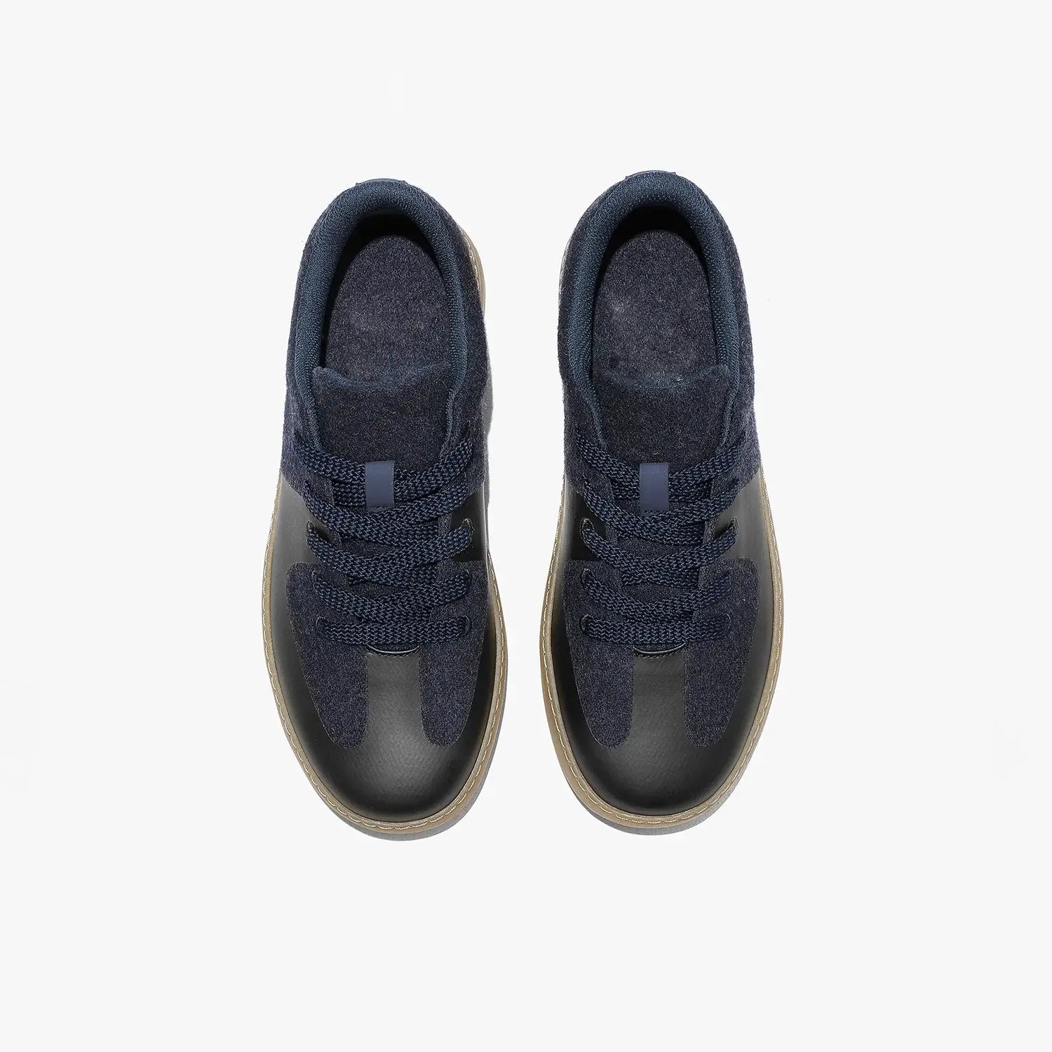 Mixed-Texture Low-Top Sneakers