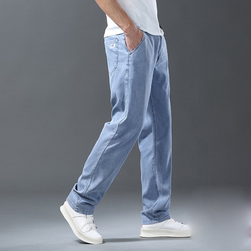 Lyocell Ice Silk Straight Denim Jeans