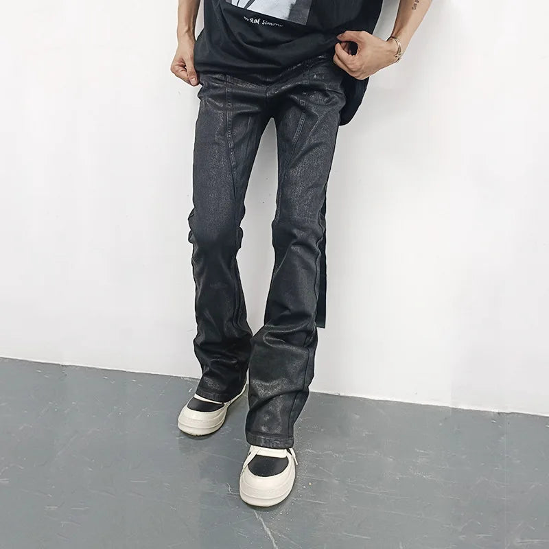 Waxed Street Flare Jeans