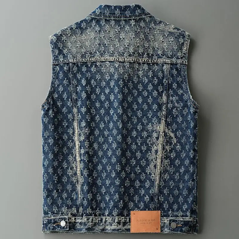 Retro Trendy Motorcycle Denim Vest