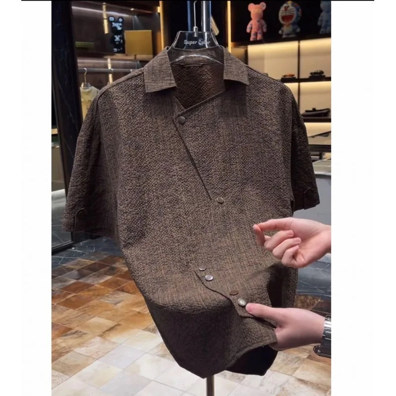 Zig-Zag Single Button Style Shirt