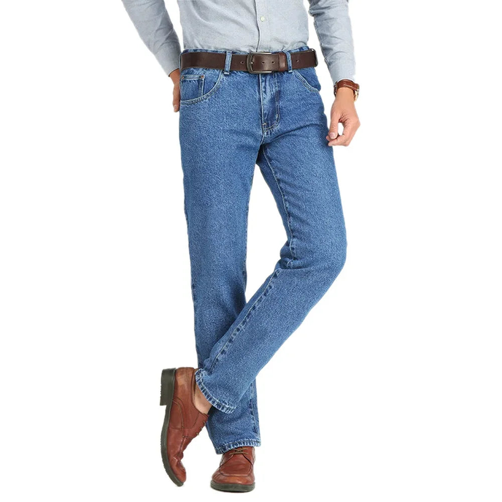 Classic Solid Straight-Fit Jeans