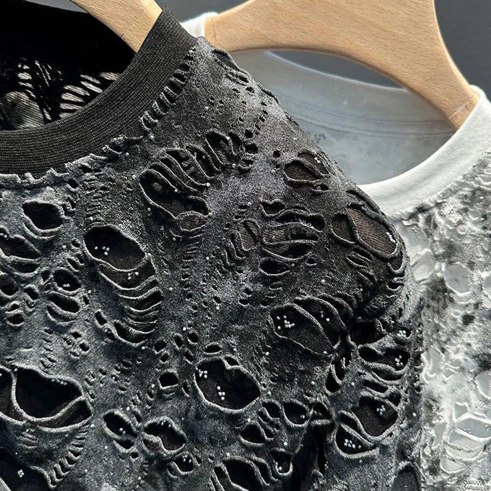 Casual Tie-Dye Ripped T-Shirt