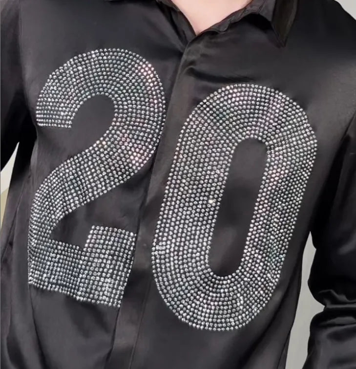 Number 20 Rhinestones Long Sleeve Shirt