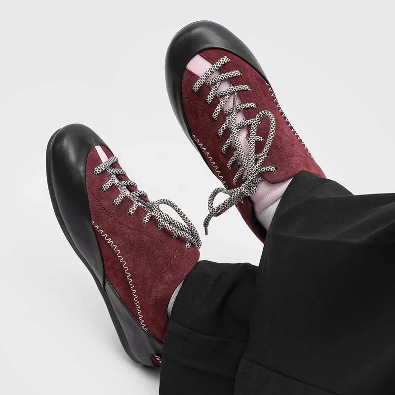 Faux Nubuck Solid Lace-Up Sneakers