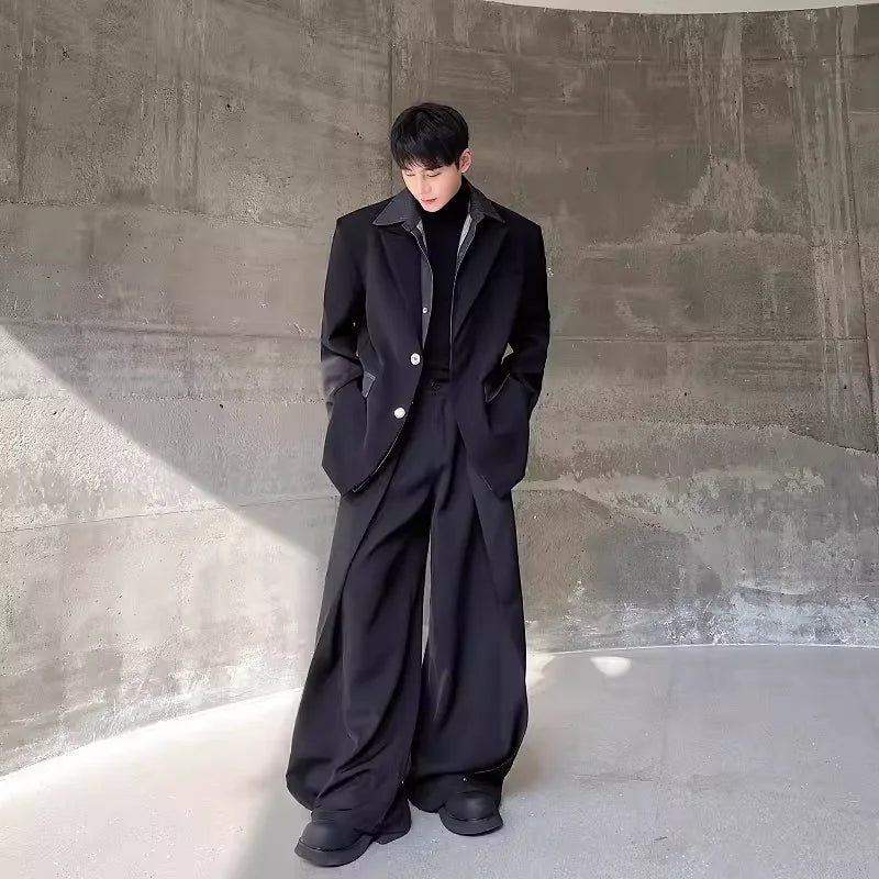 Faux Two Piece Shoulder Padded Blazer