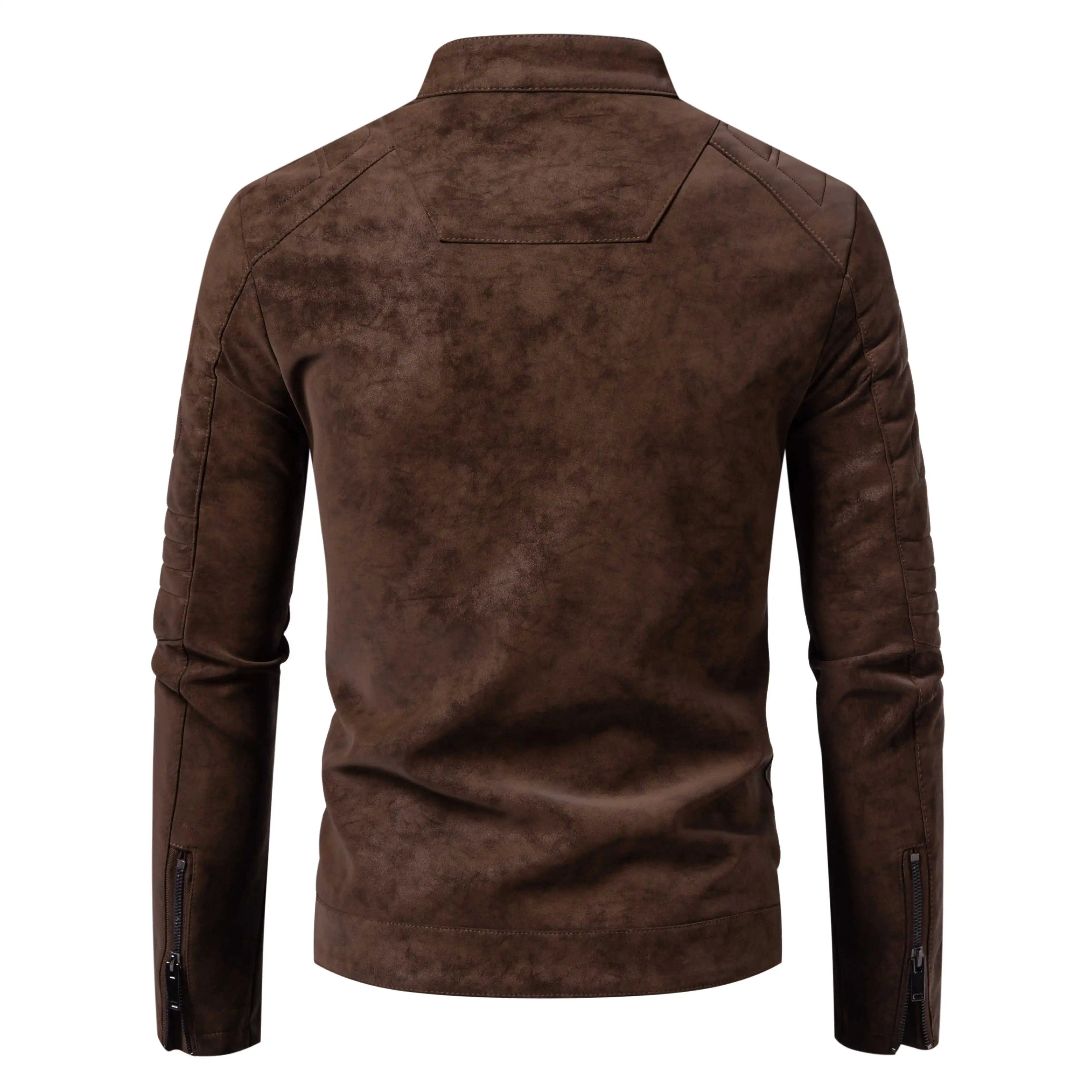 Stand Collar Metal Zipper Moto Jacket