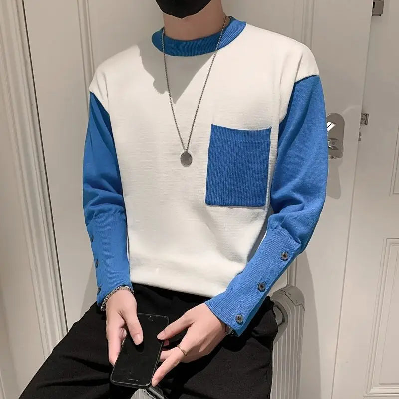 Three-Button Sleeve Style Sweater