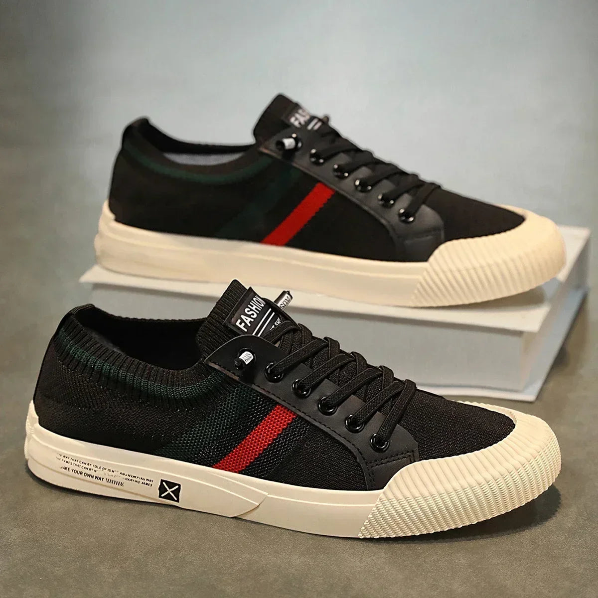 Lines Fabric Low-Top Sneakers
