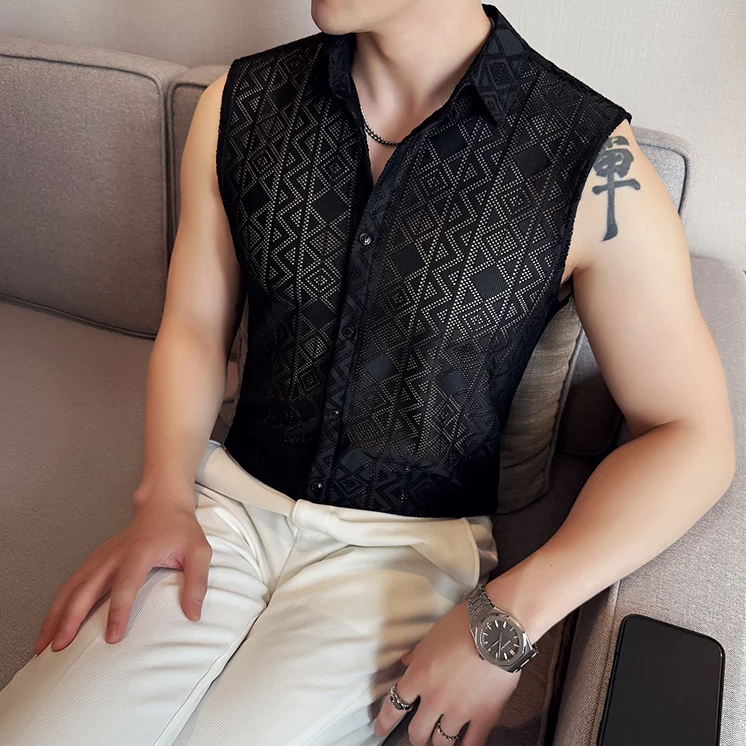 Hollow Geometric Lace Comfortable Vest