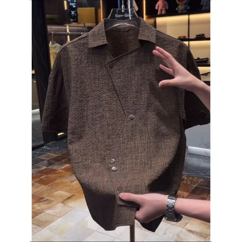 Zig-Zag Single Button Style Shirt