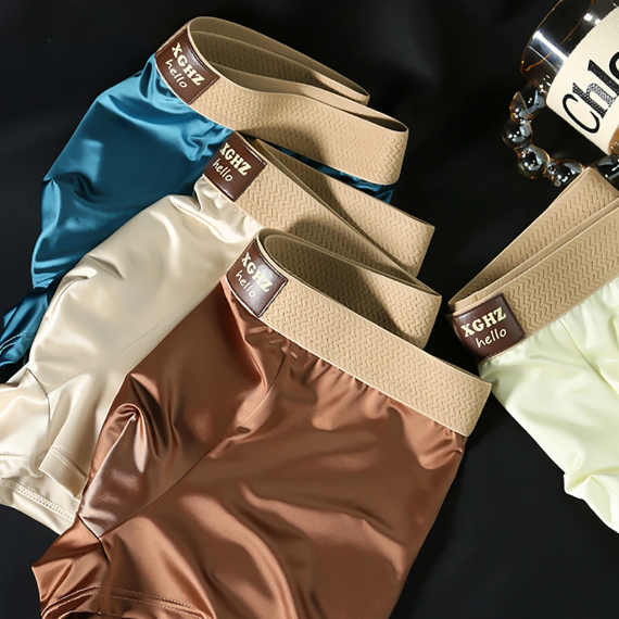 Solid Comfortable Nylon Spandex Boxer Set