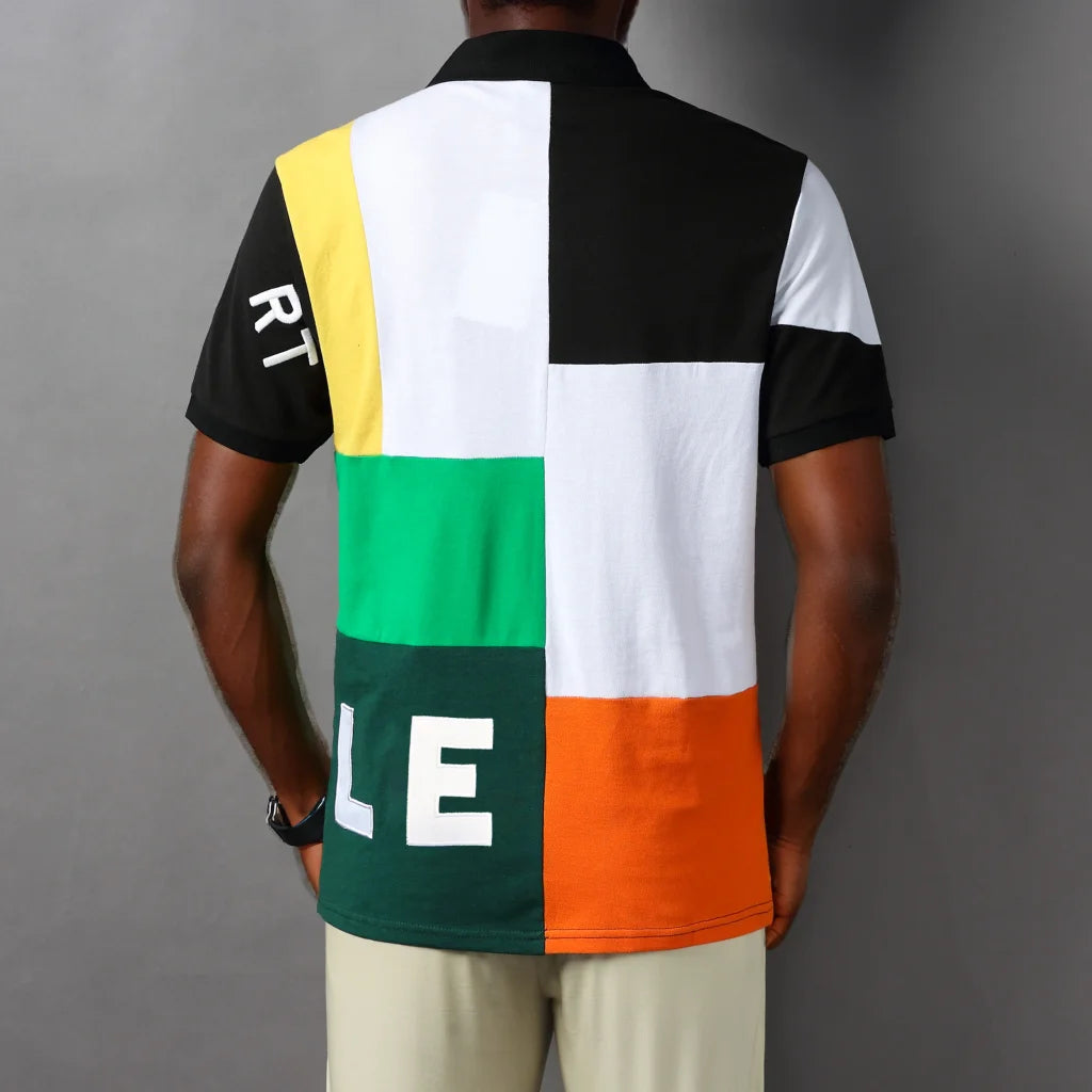 USA Royal Color Block Polo Shirt