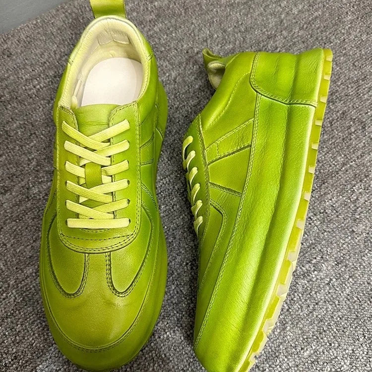 Genuine Leather Low-Top Retro Sneakers