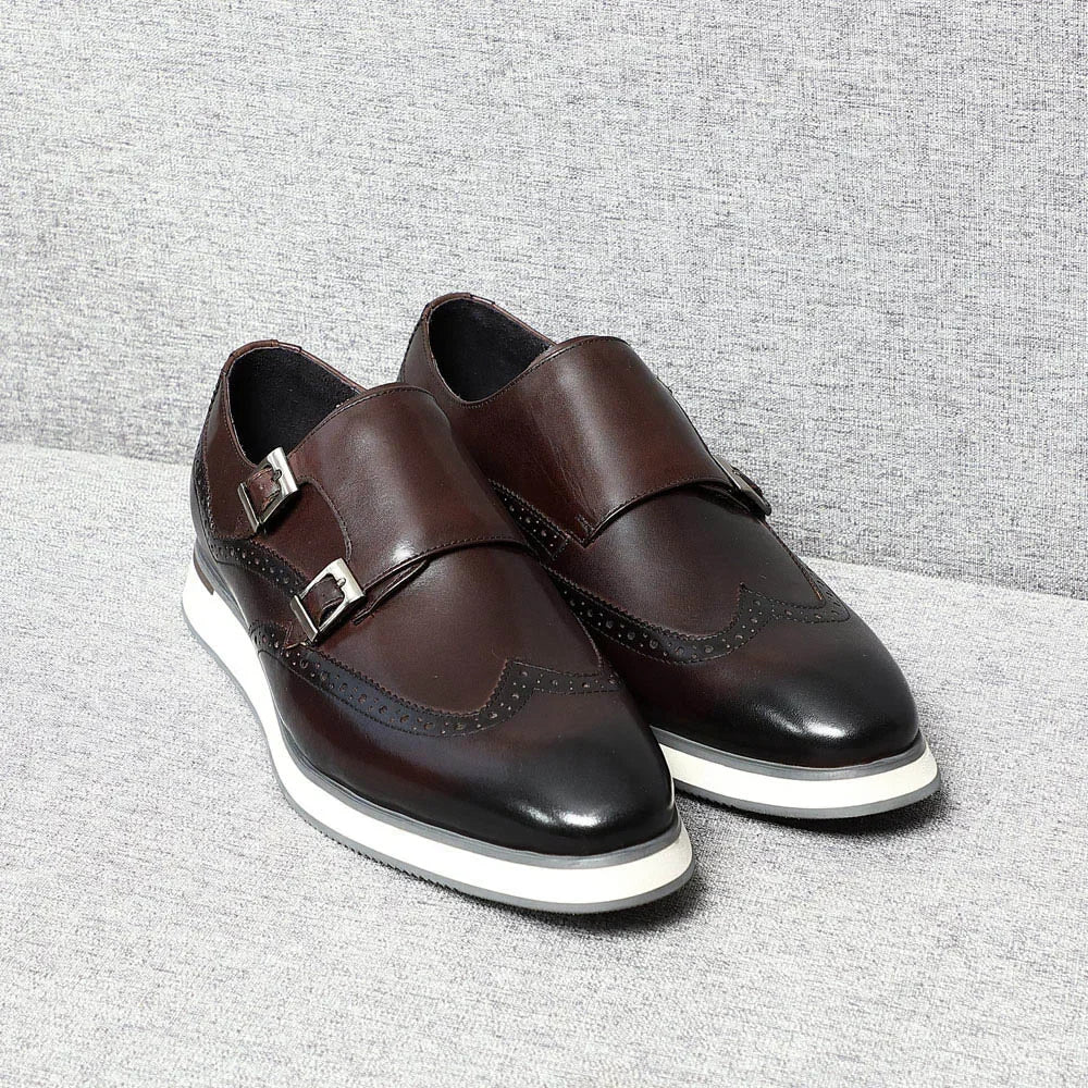 Double Buckle Monk Strap Shoes