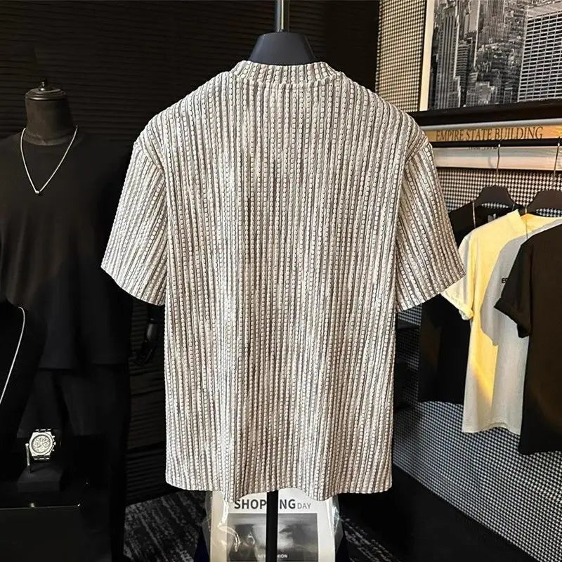 Textured Knit Short Sleeve T-Shirt