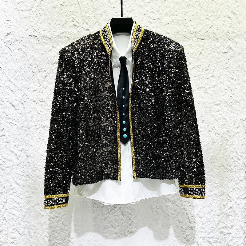 Rhinestone Embroidery Sequin Decoration Blazer