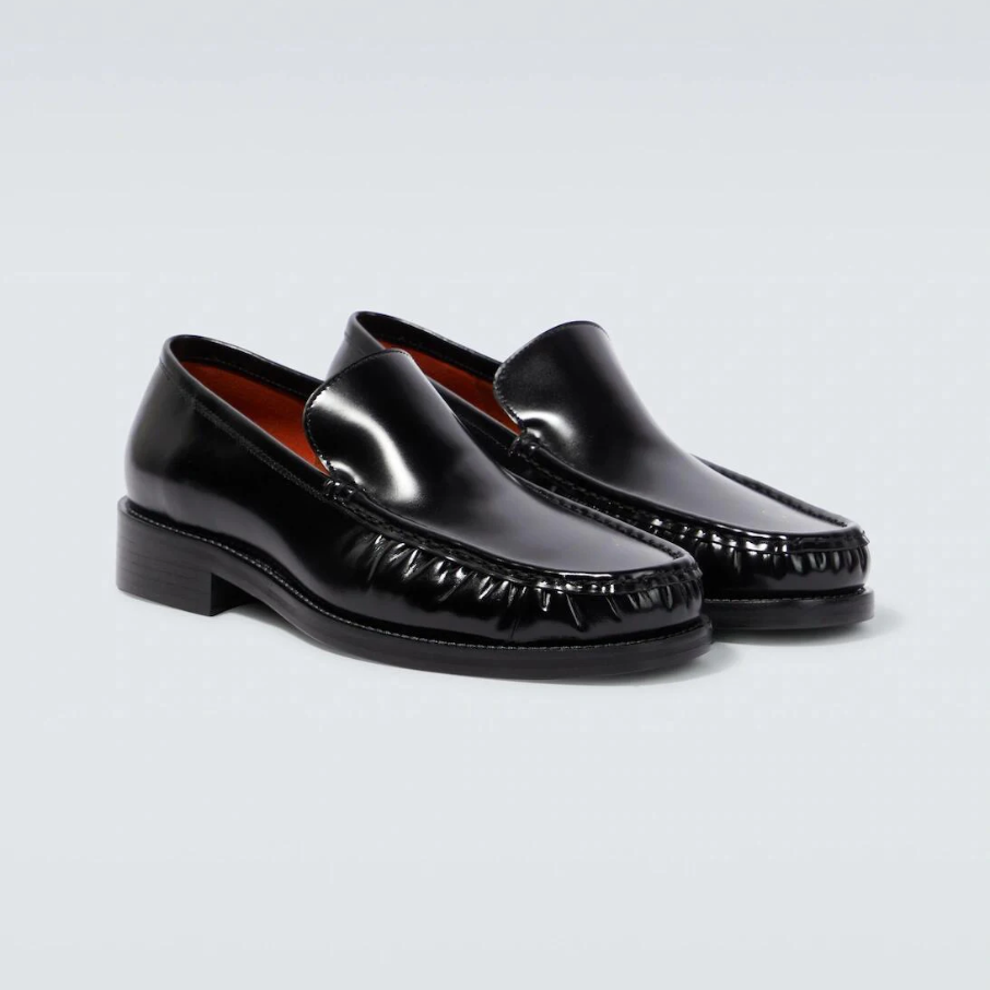 Pleated Design Casual Black Loafers