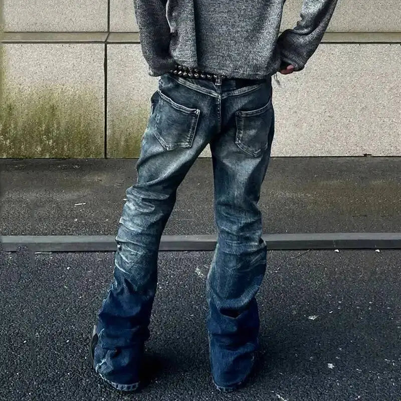 Multi-Button Design Pleated Jeans