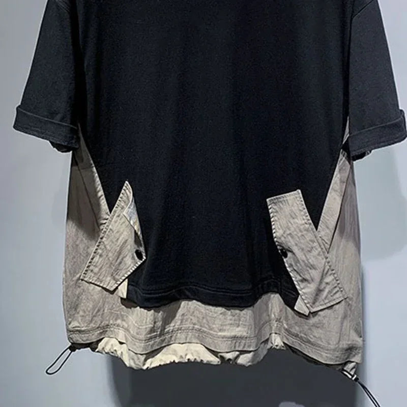 Patchwork Spliced Contrast Color T-Shirt