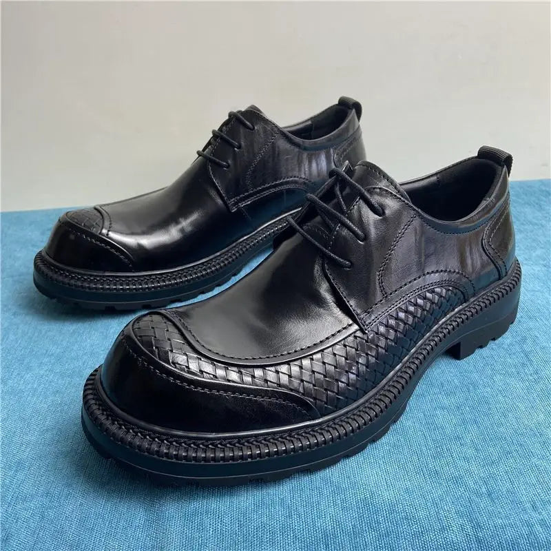 Classic Handwoven Panel Derby Shoes