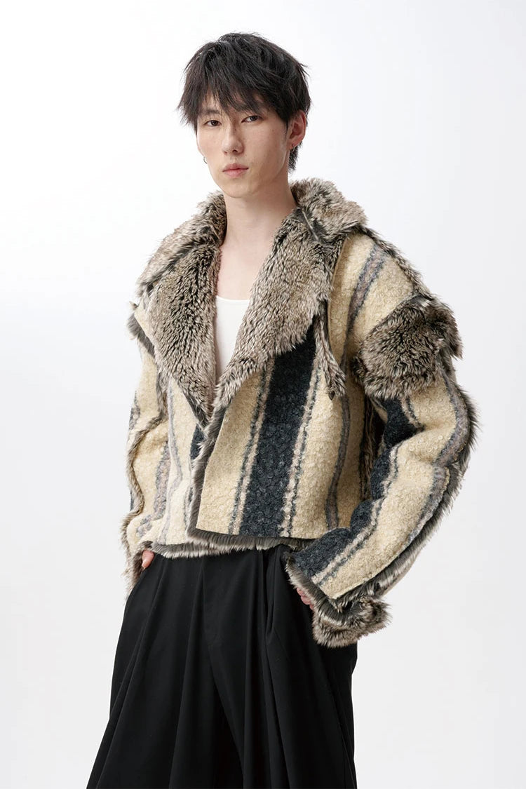 Oversized Reversible Fluffy Faux Fur Jacket