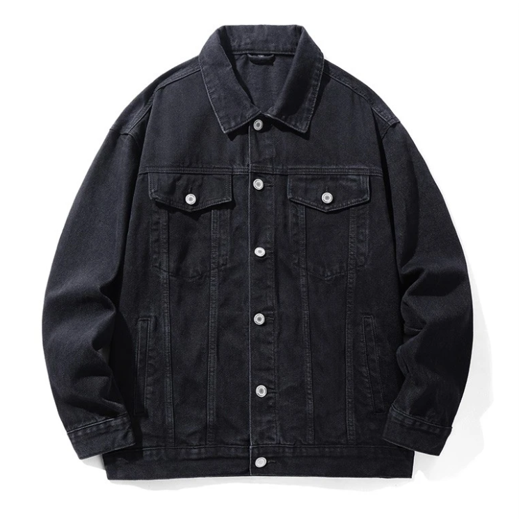 Chinese Character Embroidery Denim Jacket