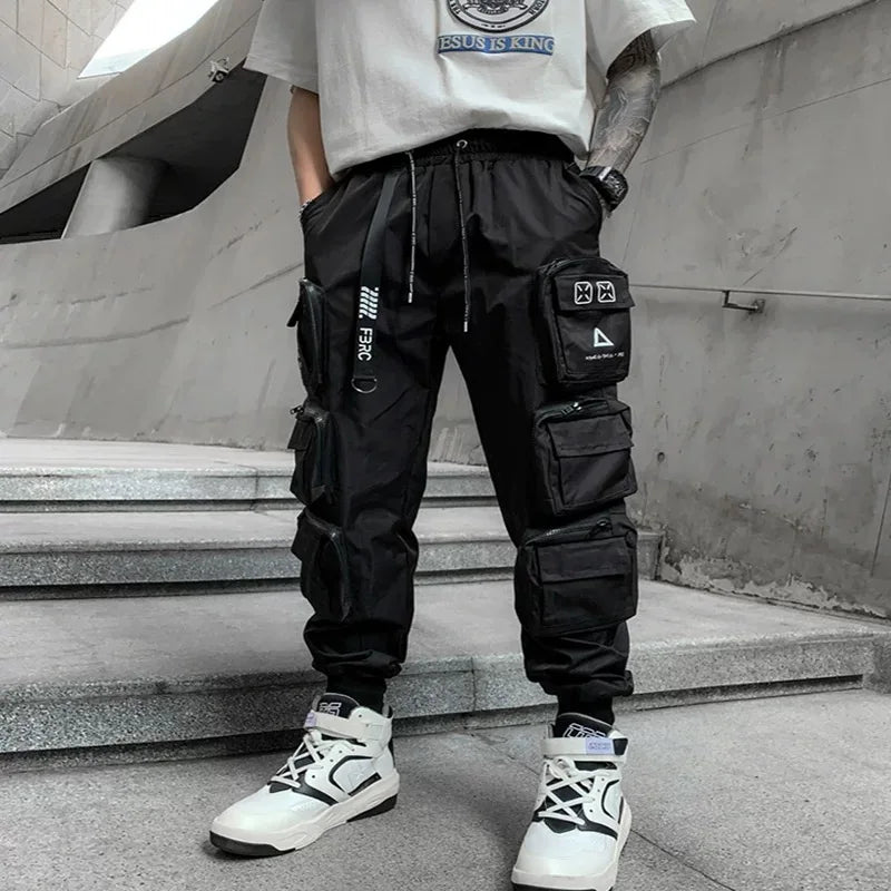 Black Tactical Techwear Multi-pockets Cargo Pants