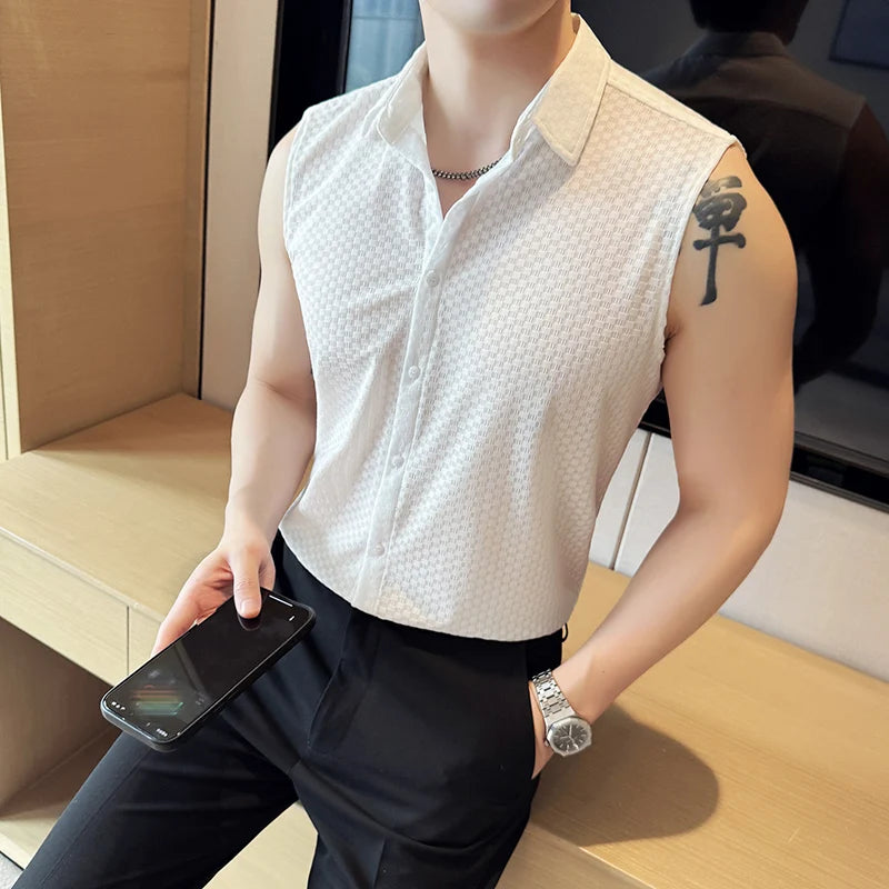 Ice Silk Waffle Breathable Vest